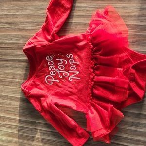 Holiday Onesie with Attached Tutu